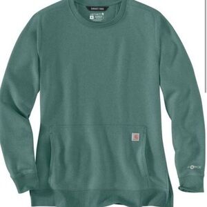 Carhartt Women's Force® Relaxed Fit Lightweight Sweatshirt in Slate Green